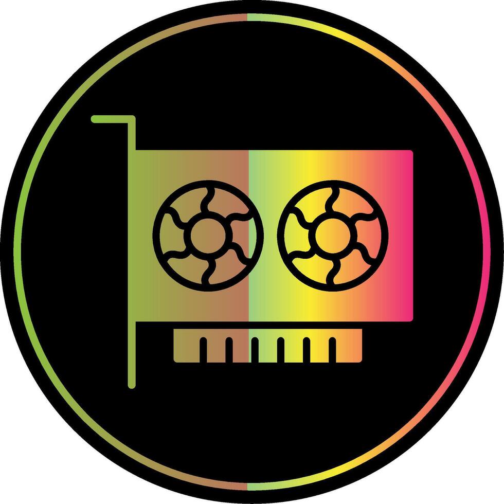Gpu Glyph Due Color Icon Design vector