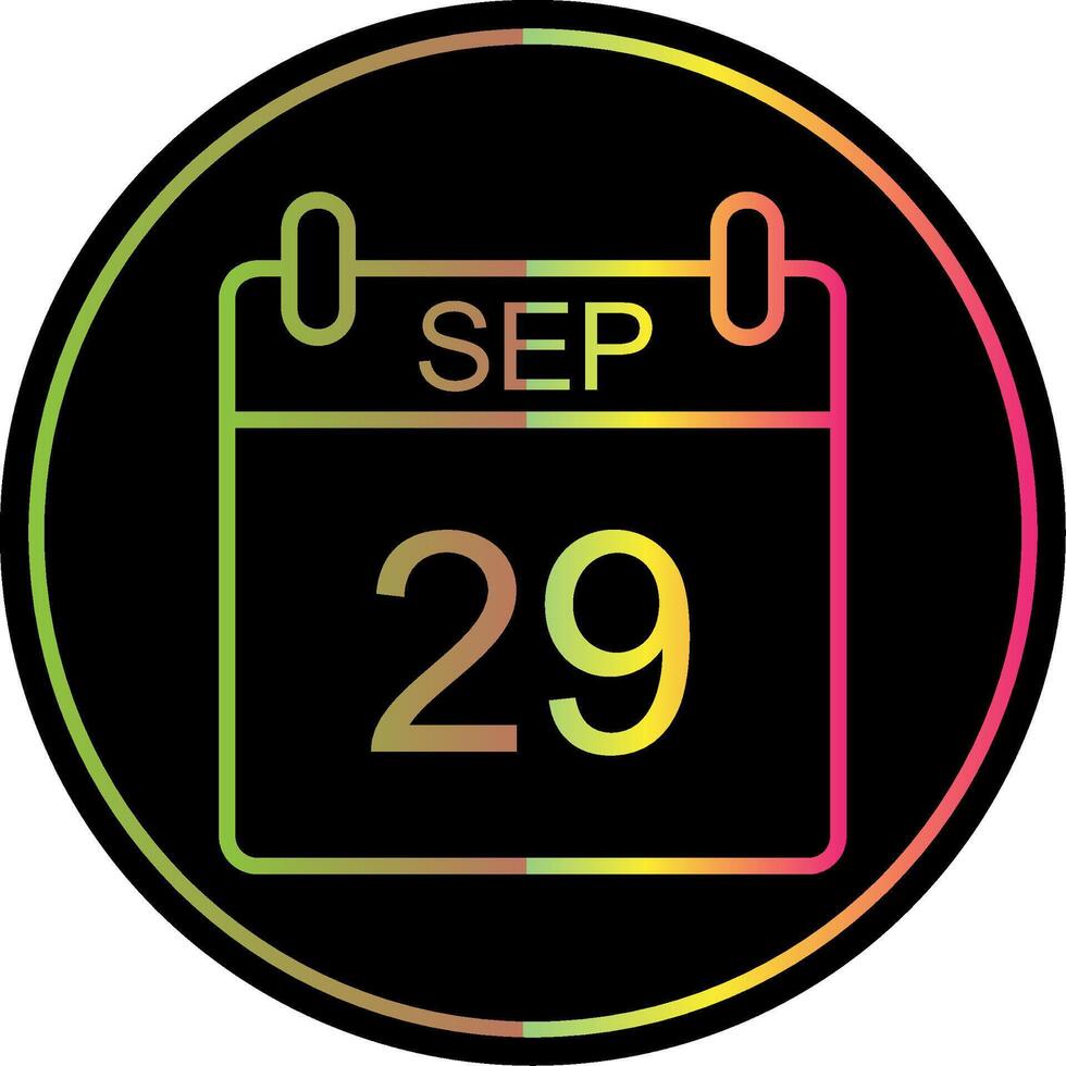 September Line Gradient Due Color Icon Design vector