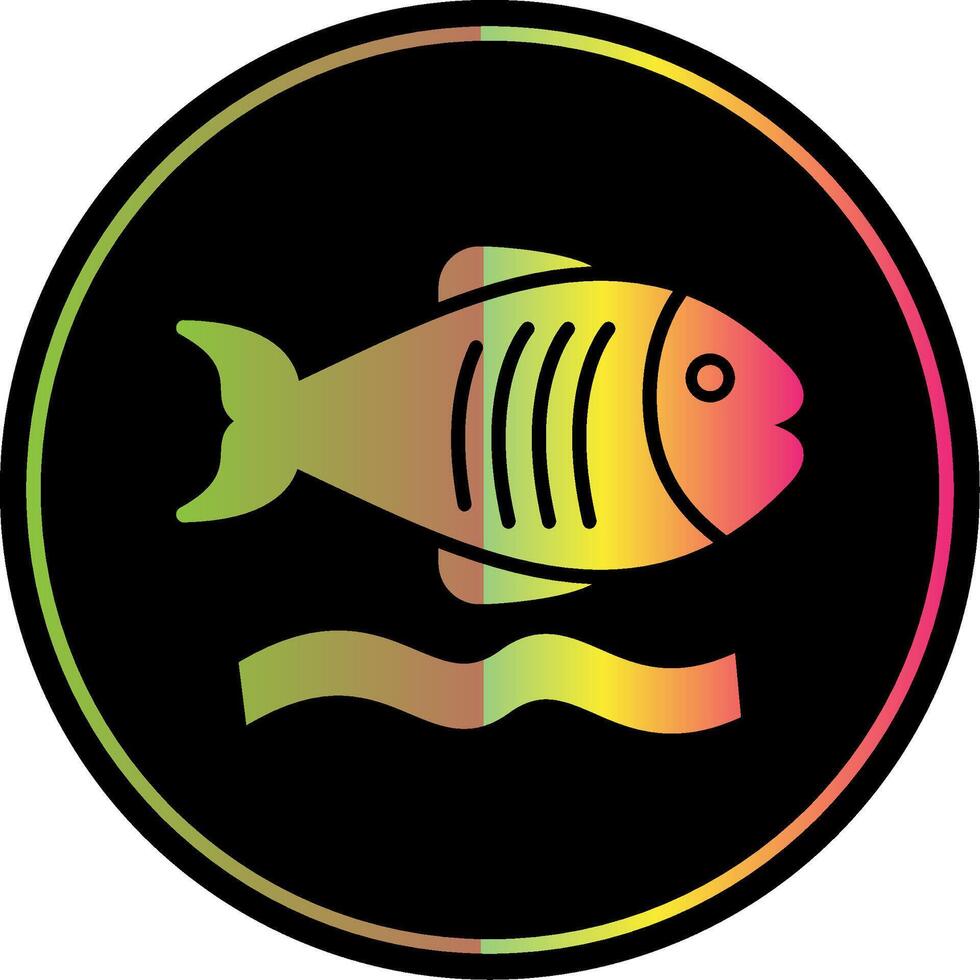 Flounder Glyph Due Color Icon Design vector