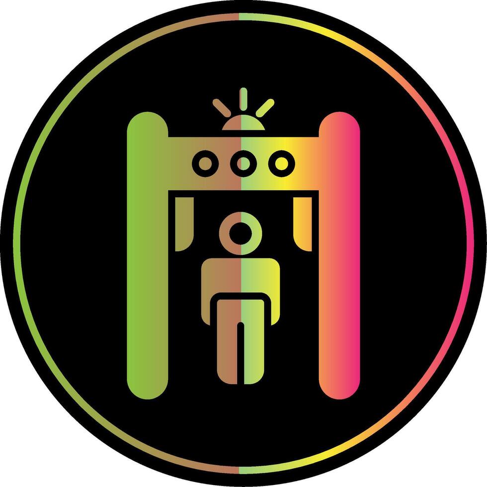 Metal Detector Glyph Due Color Icon Design vector