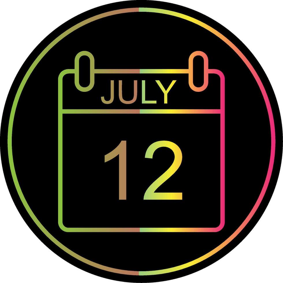 July Line Gradient Due Color Icon Design vector