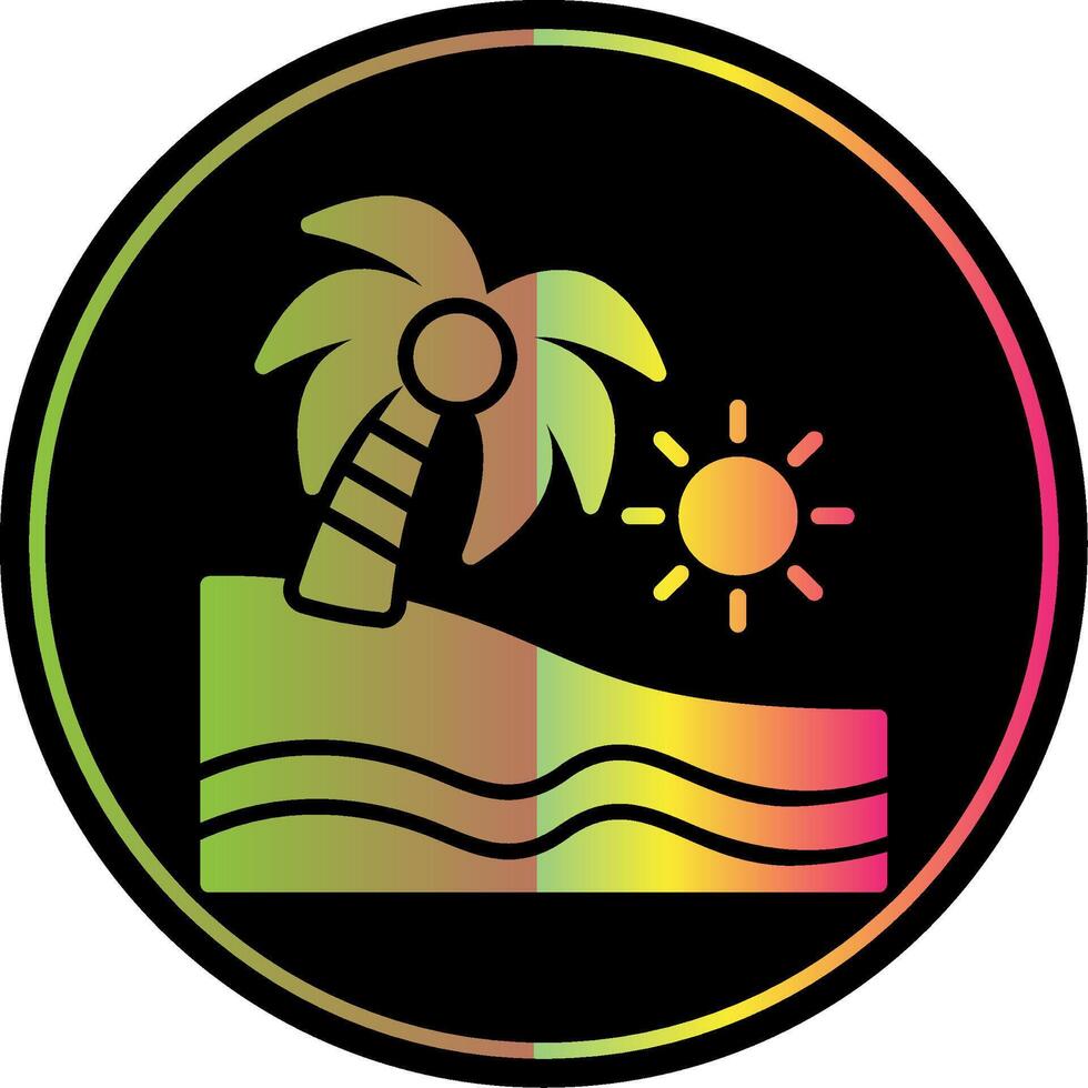 Beach Glyph Due Color Icon Design vector