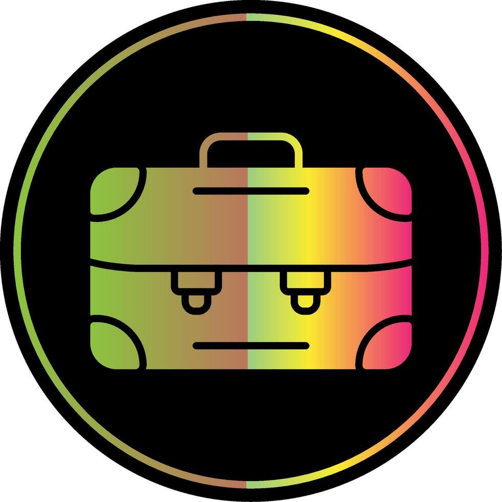 Briefcase Glyph Due Color Icon Design vector