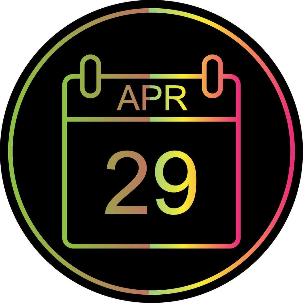 April Line Gradient Due Color Icon Design vector