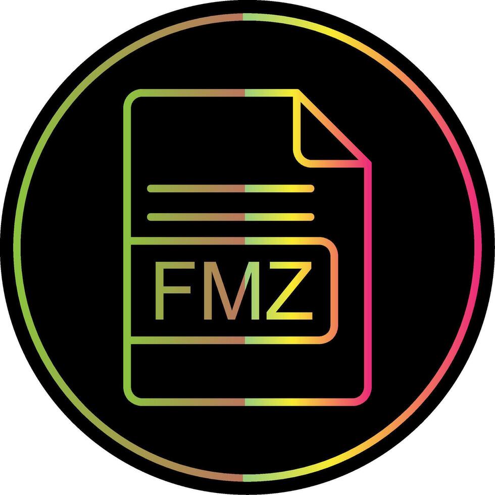 FMZ File Format Line Gradient Due Color Icon Design vector