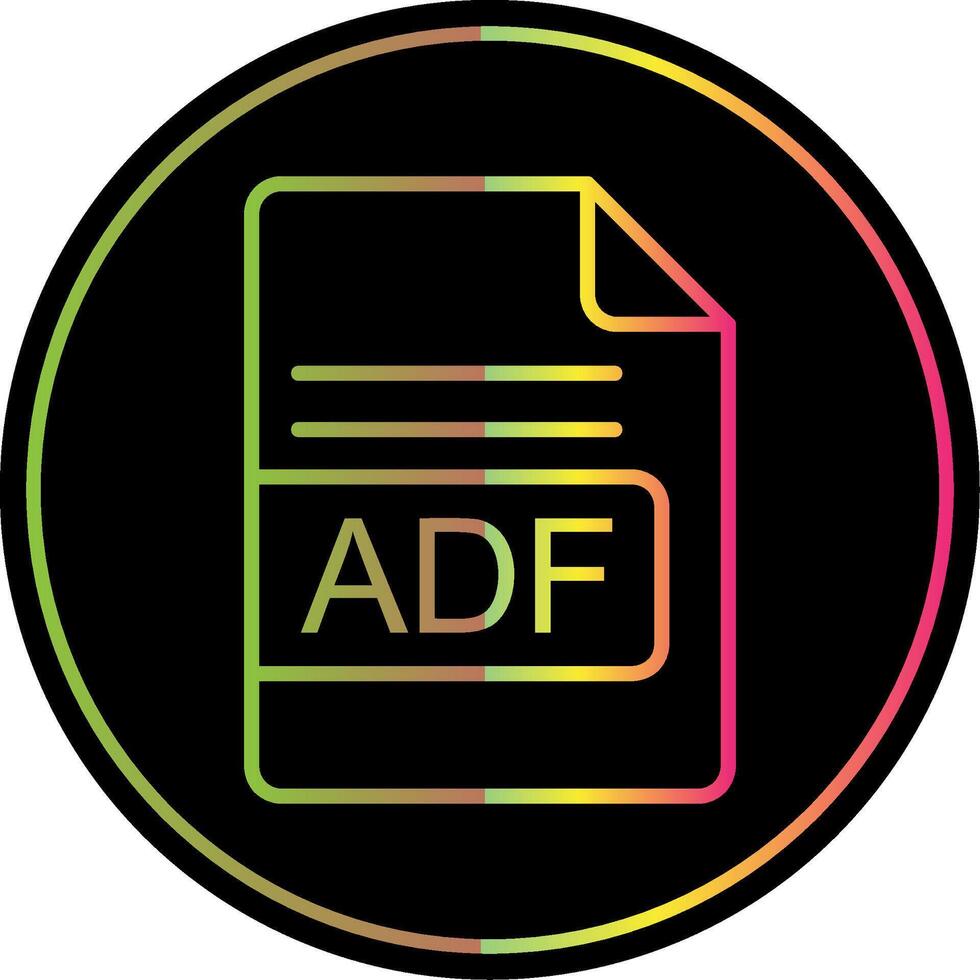 ADF File Format Line Gradient Due Color Icon Design vector