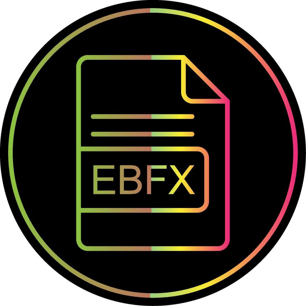 EBFX File Format Line Gradient Due Color Icon Design vector