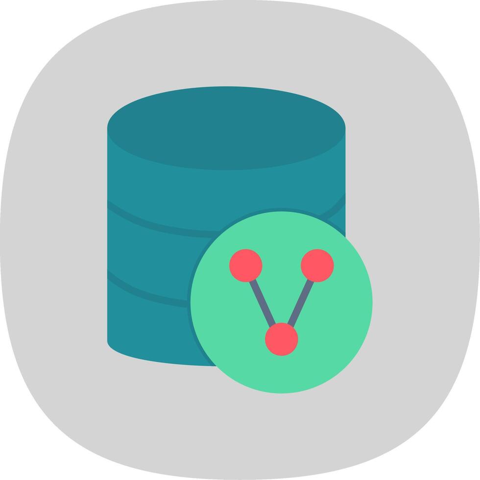 Database Sharing Flat Curve Icon Design vector