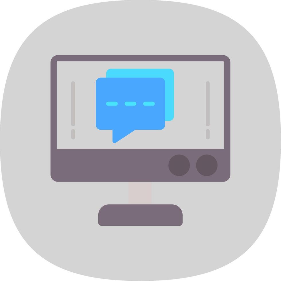 Info Chat Flat Curve Icon Design vector
