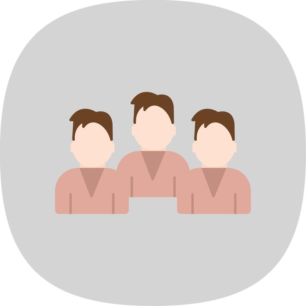 Group Team Flat Curve Icon Design vector