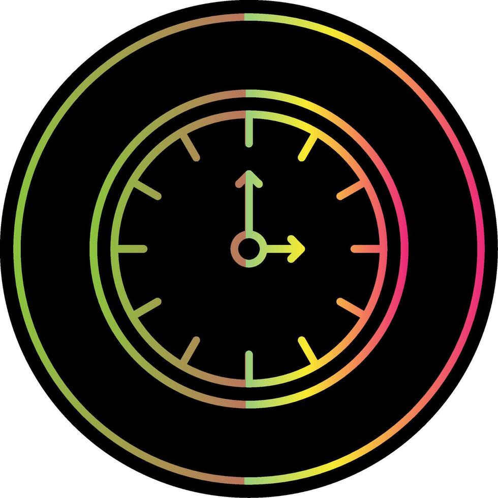 Clock Line Gradient Due Color Icon Design vector