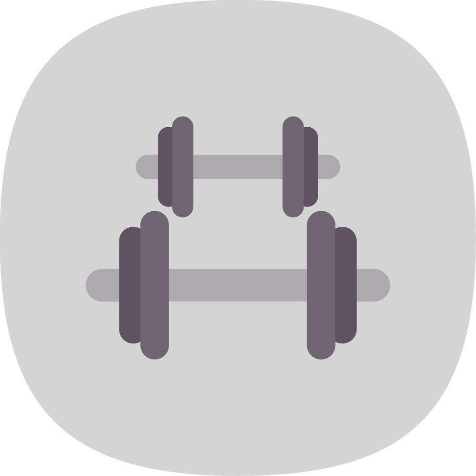 Dumbbell Flat Curve Icon Design vector