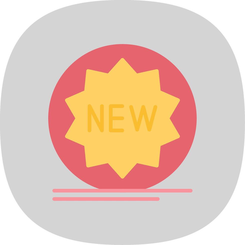 New Tag Flat Curve Icon Design vector