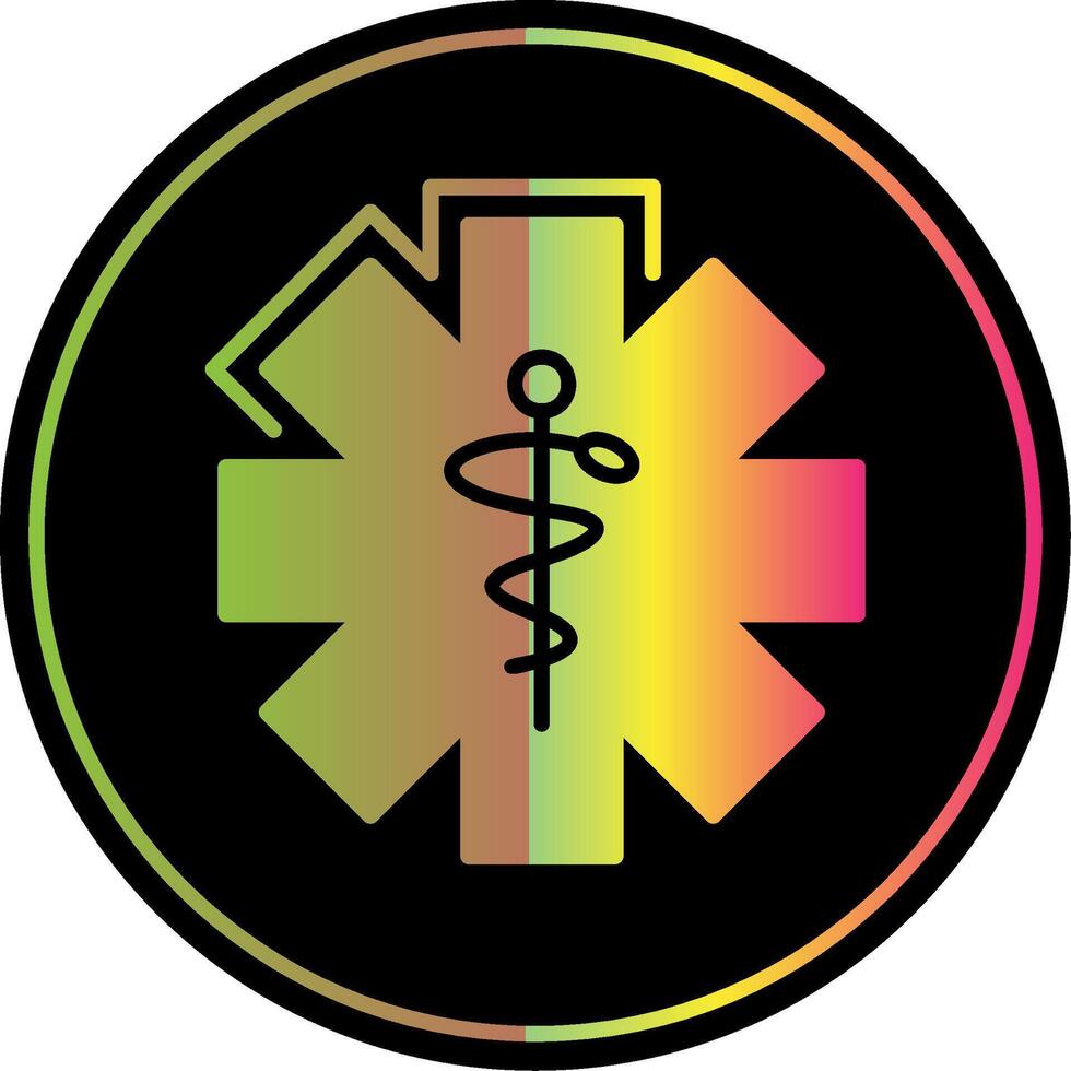Caduceus Glyph Due Color Icon Design vector