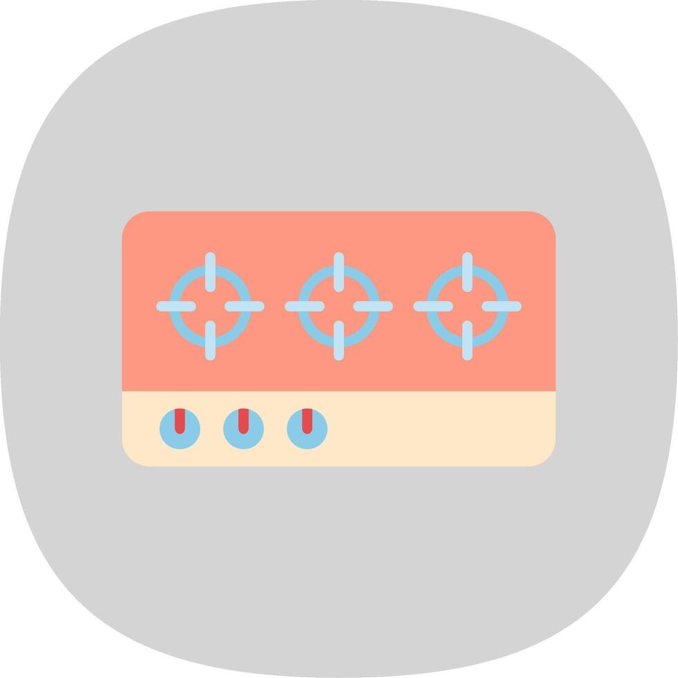 Hob Flat Curve Icon Design vector