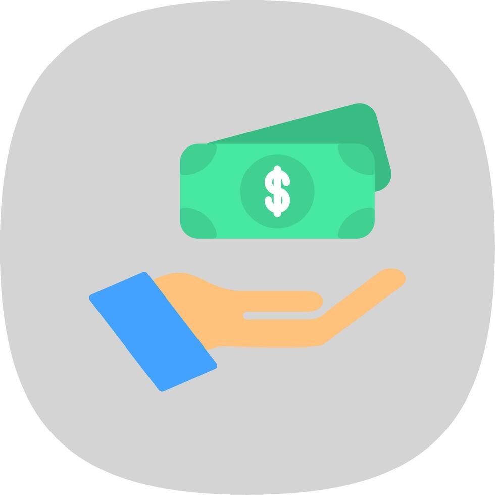 Money Flat Curve Icon Design vector