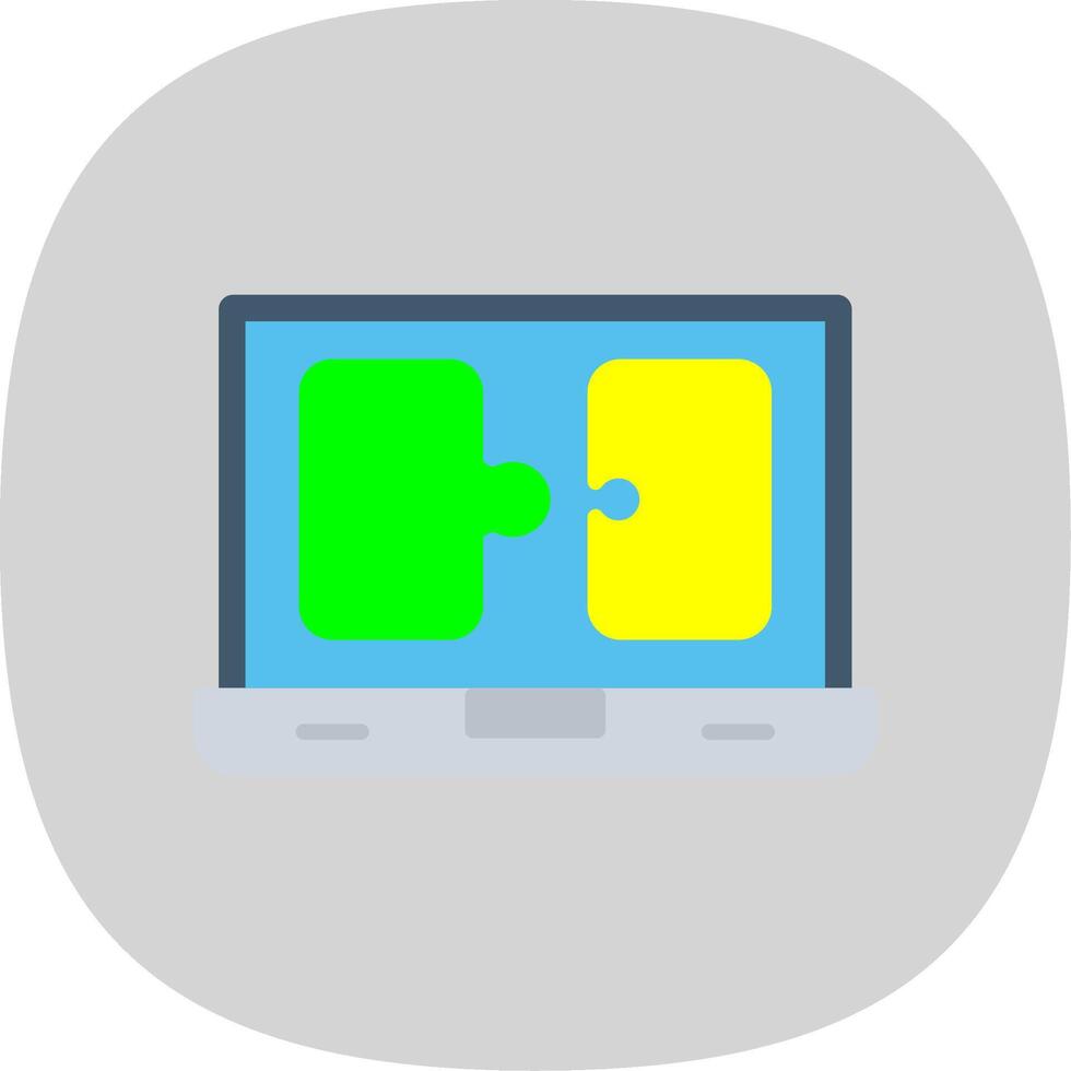 Puzzle Flat Curve Icon Design vector