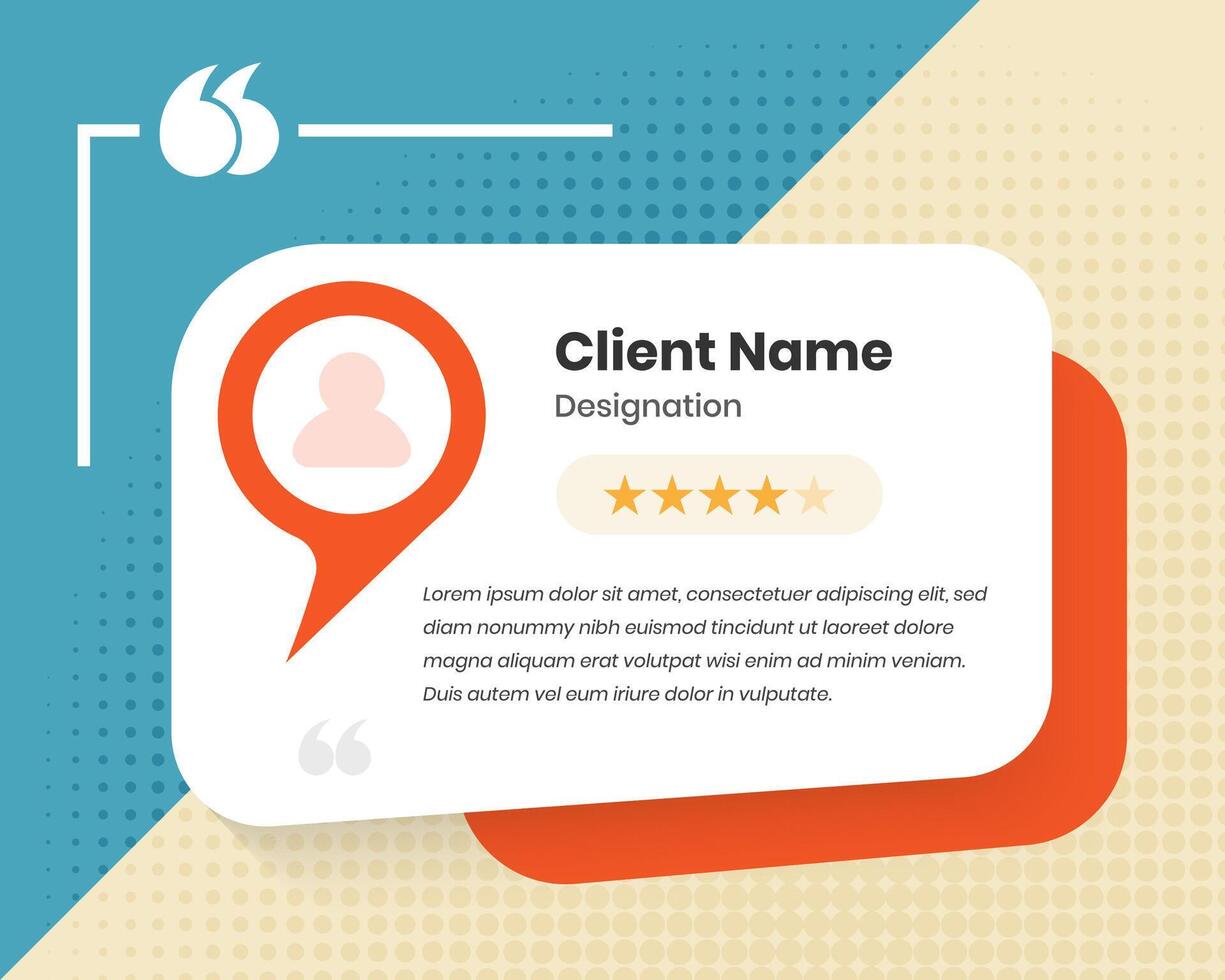 Simple abstract designed client testimonial and customer review social media post template vector