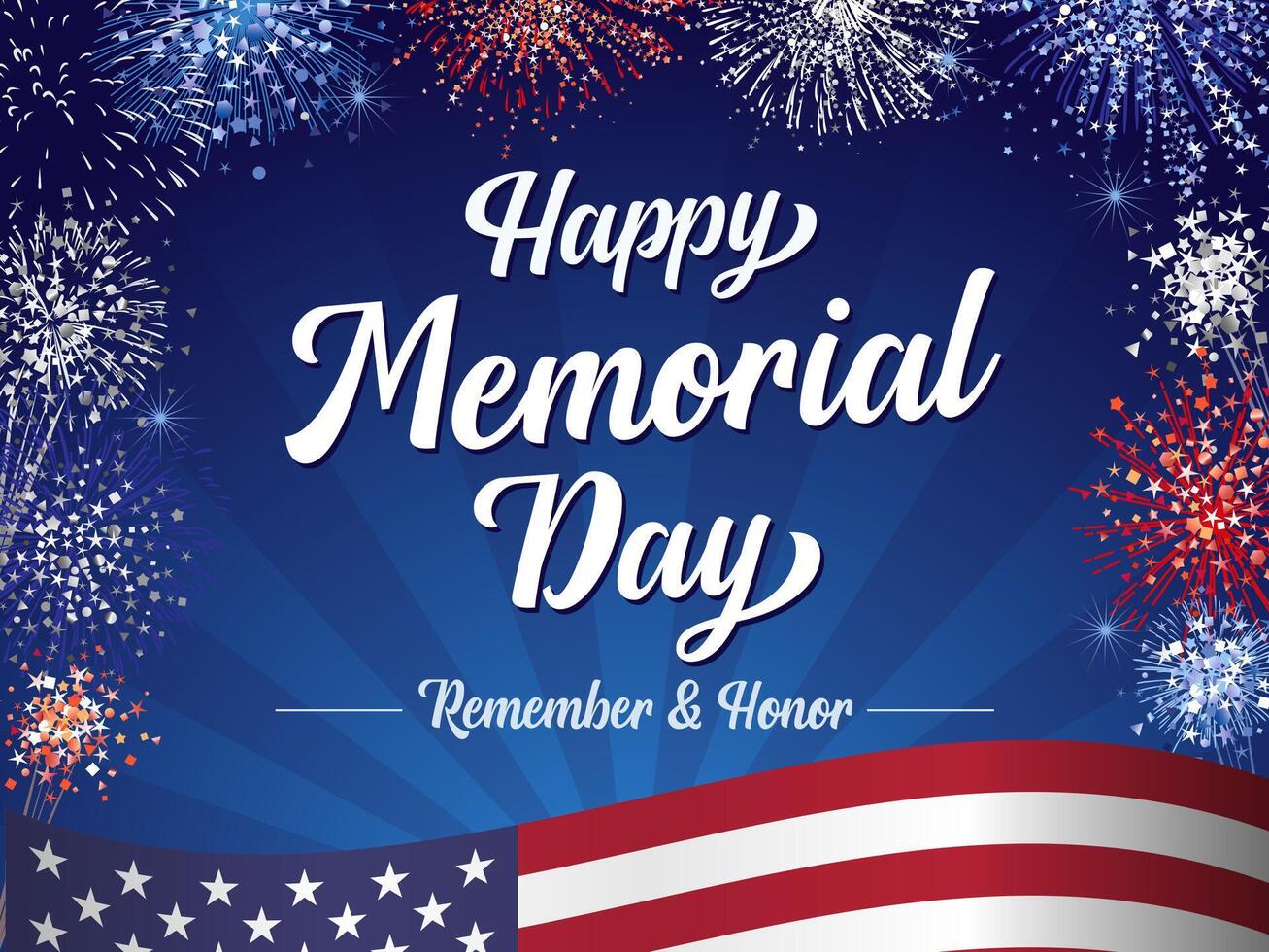 Happy Memorial Day, Remember and Honor greetings. Web banner vector