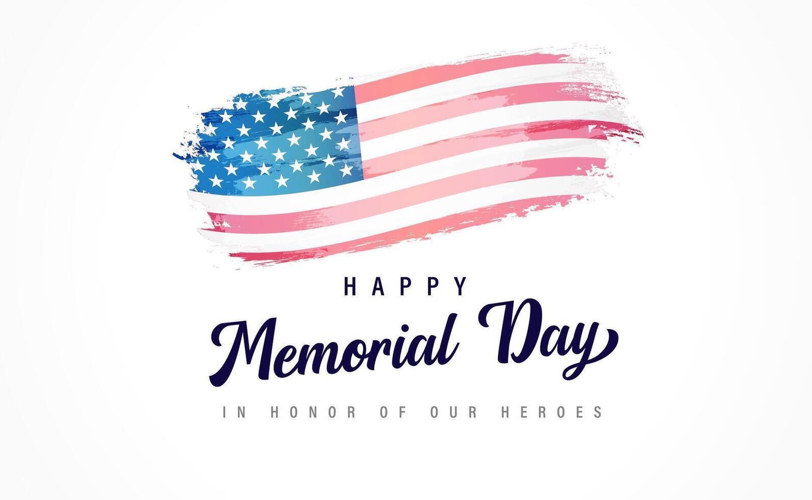 Happy Memorial Day social media poster with creative grunge style flag vector