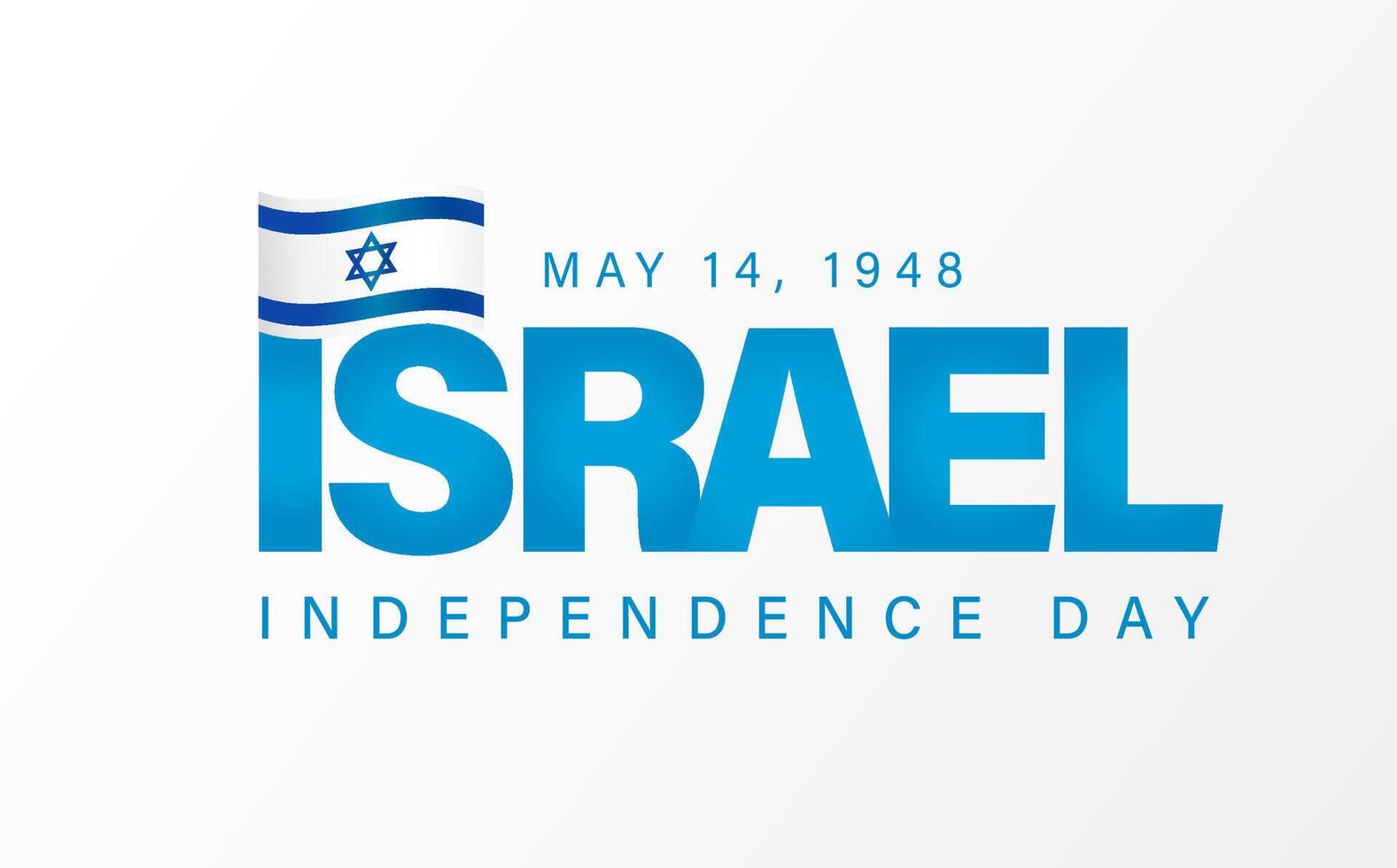 Independence Day of Israel greeting card design with 3D graphic elements vector