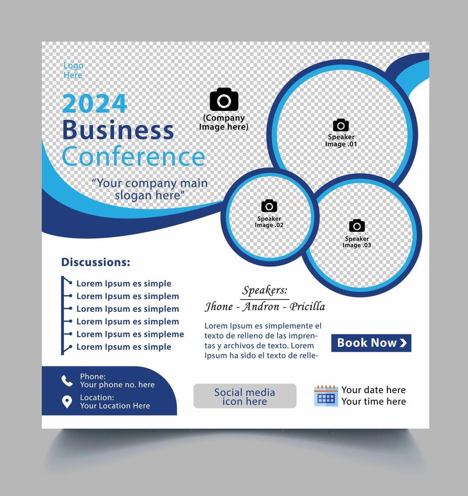 Business conference Digital marketing live webinar and business social media post banner template design. Digital marketing expert banner Pro vector