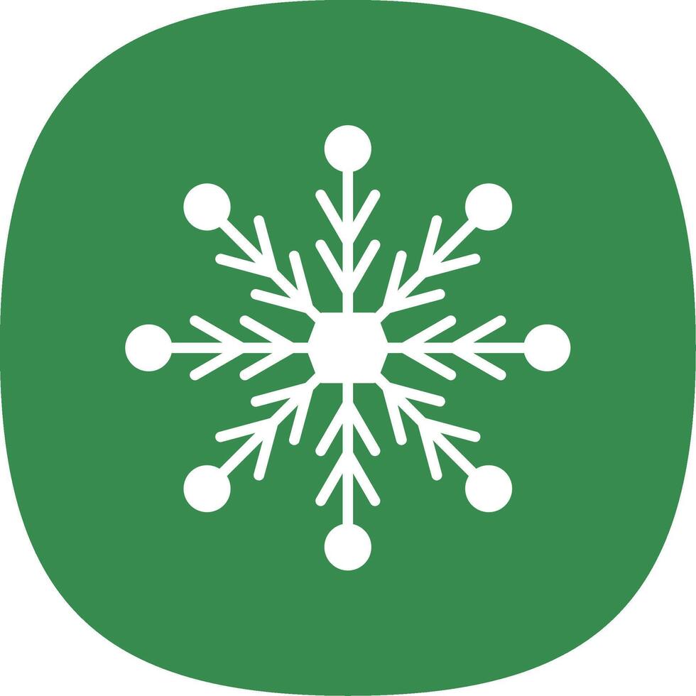 Snowflake Glyph Curve Icon Design vector
