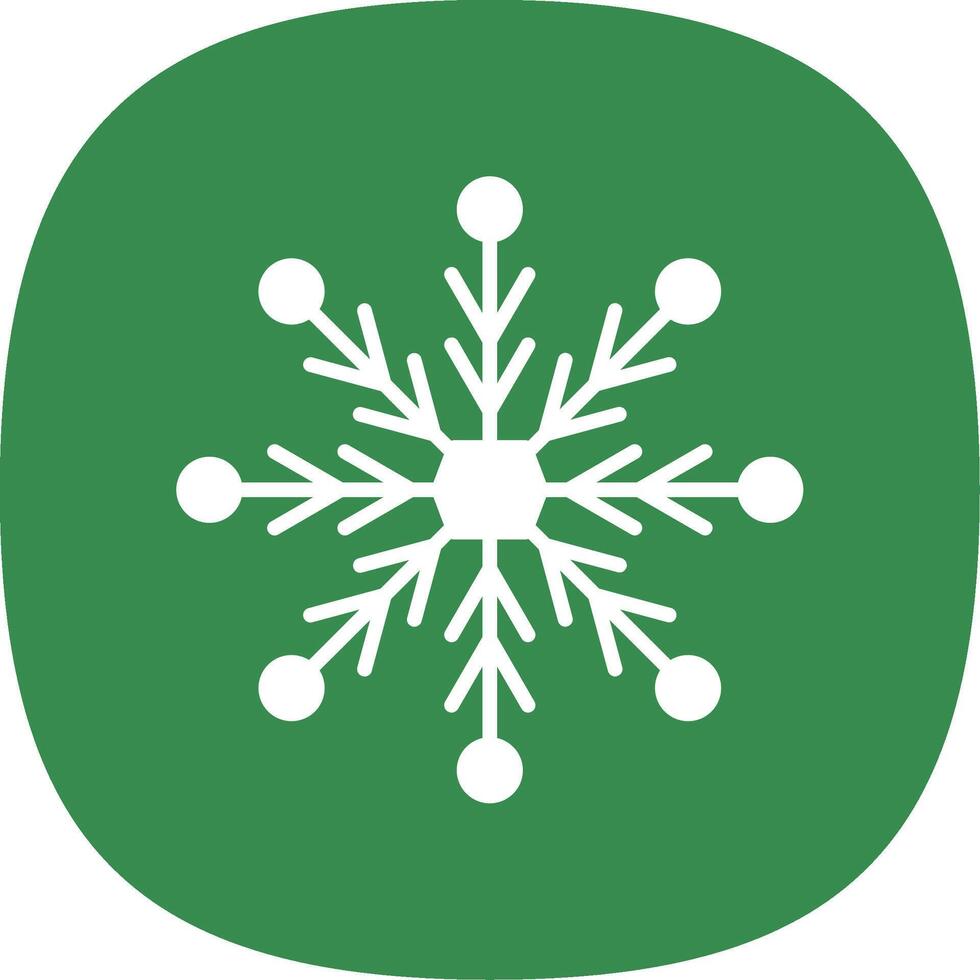 copo de nieve glifo curva icono diseño vector