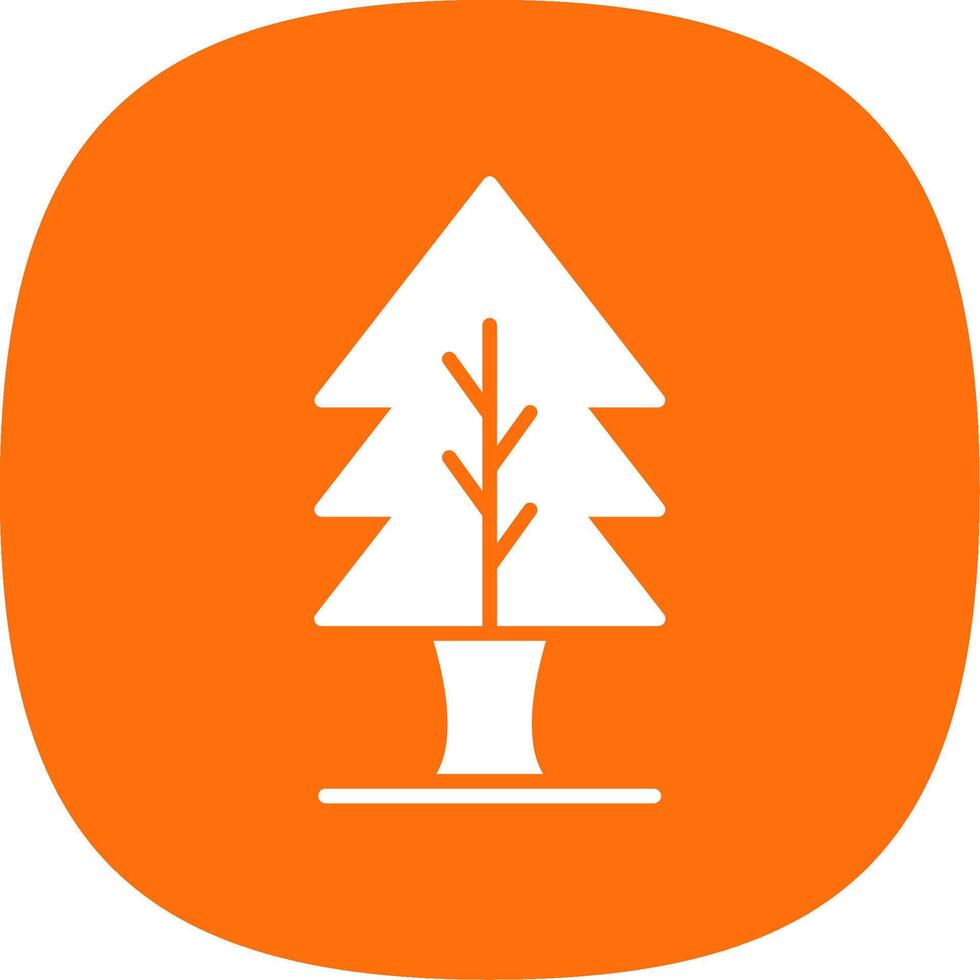 Tree Glyph Curve Icon Design vector