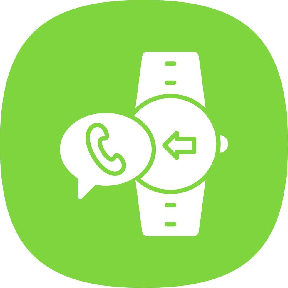 Incoming Call Glyph Curve Icon Design vector