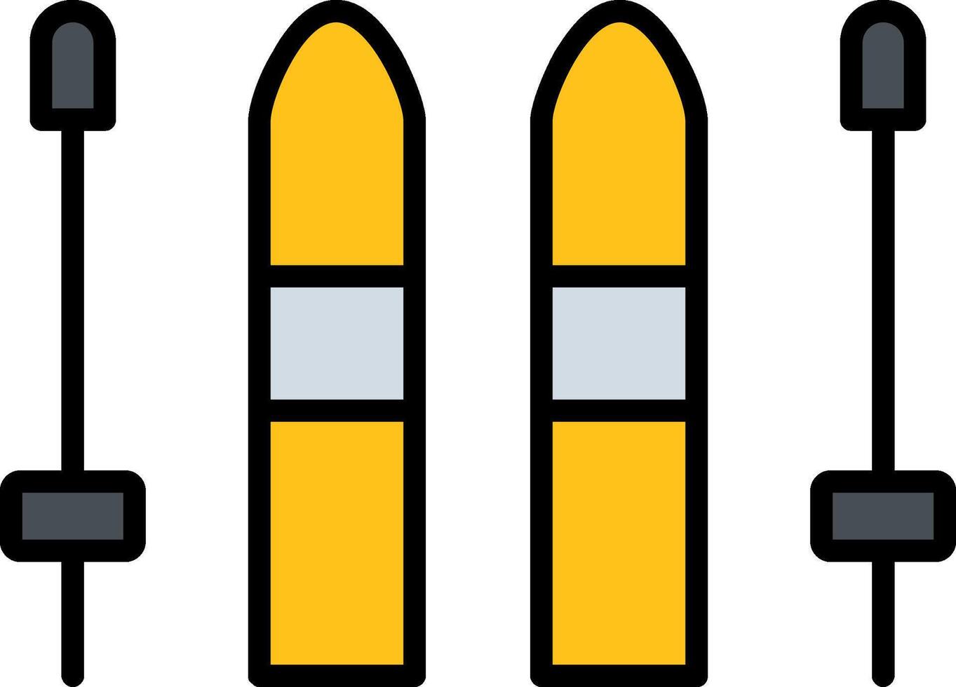 Skiing Line Filled Icon vector