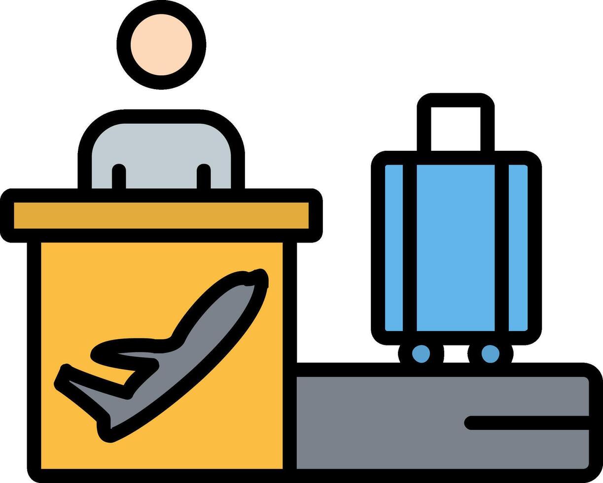 Airport Line Filled Icon vector