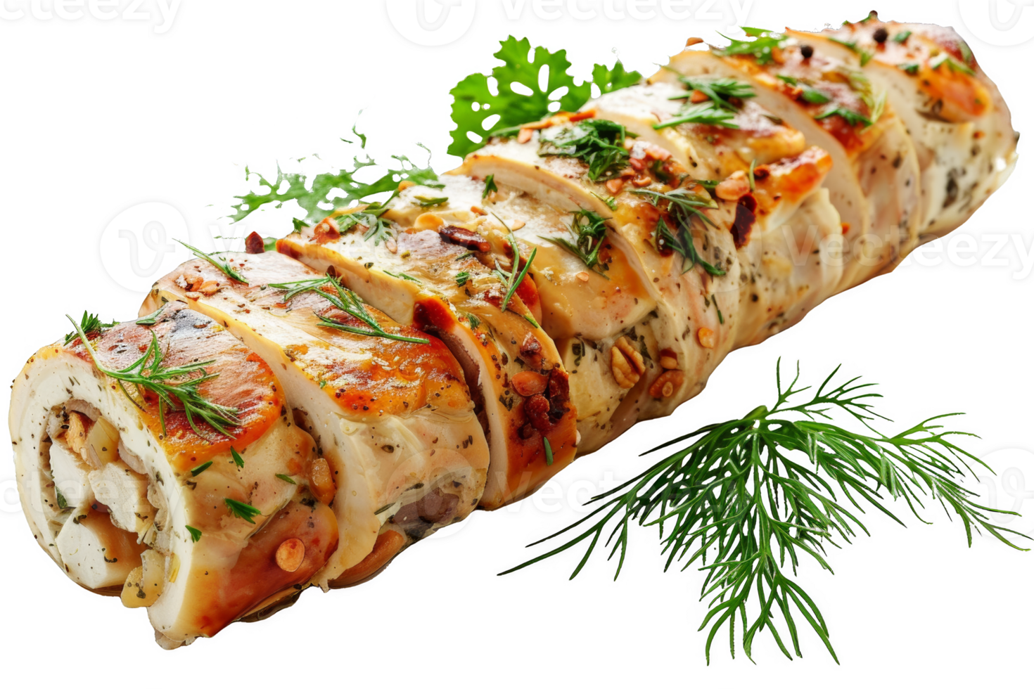 Juicy Meat Roulade With Sauce and Parsley png