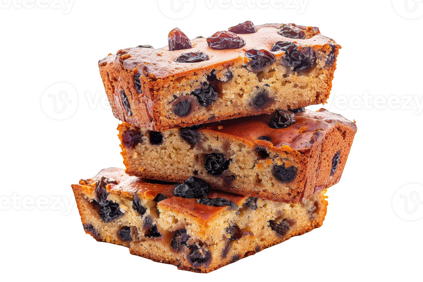 Stack of Blueberry Bread With Raisins png