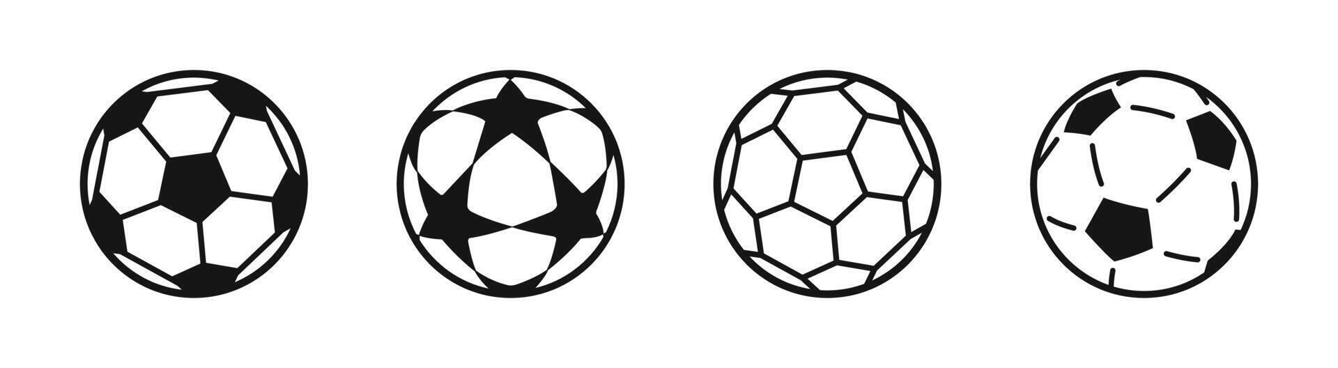 Football ball icon set. Soccer balls icons. vector