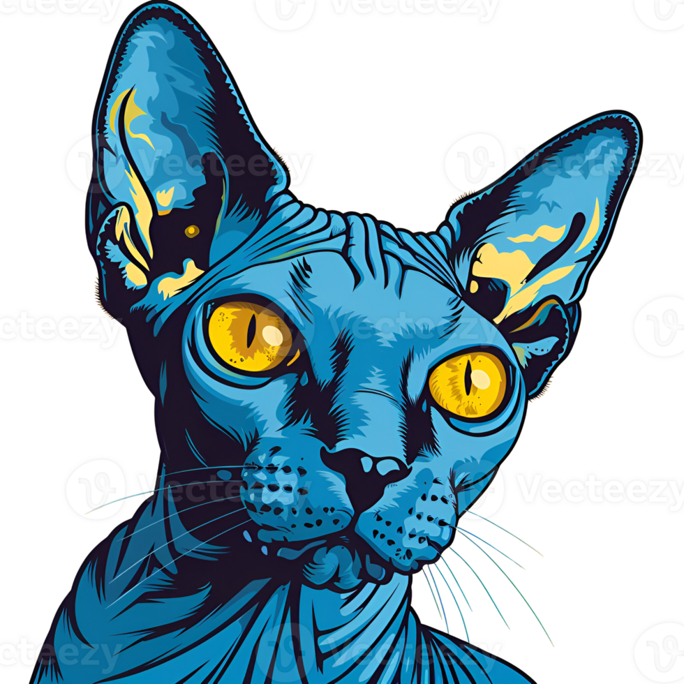 fofa desenho animado estilo sphynx gato logotipo ilustração não fundo aplicável para qualquer contexto perfeito para impressão em exigem mercadoria png