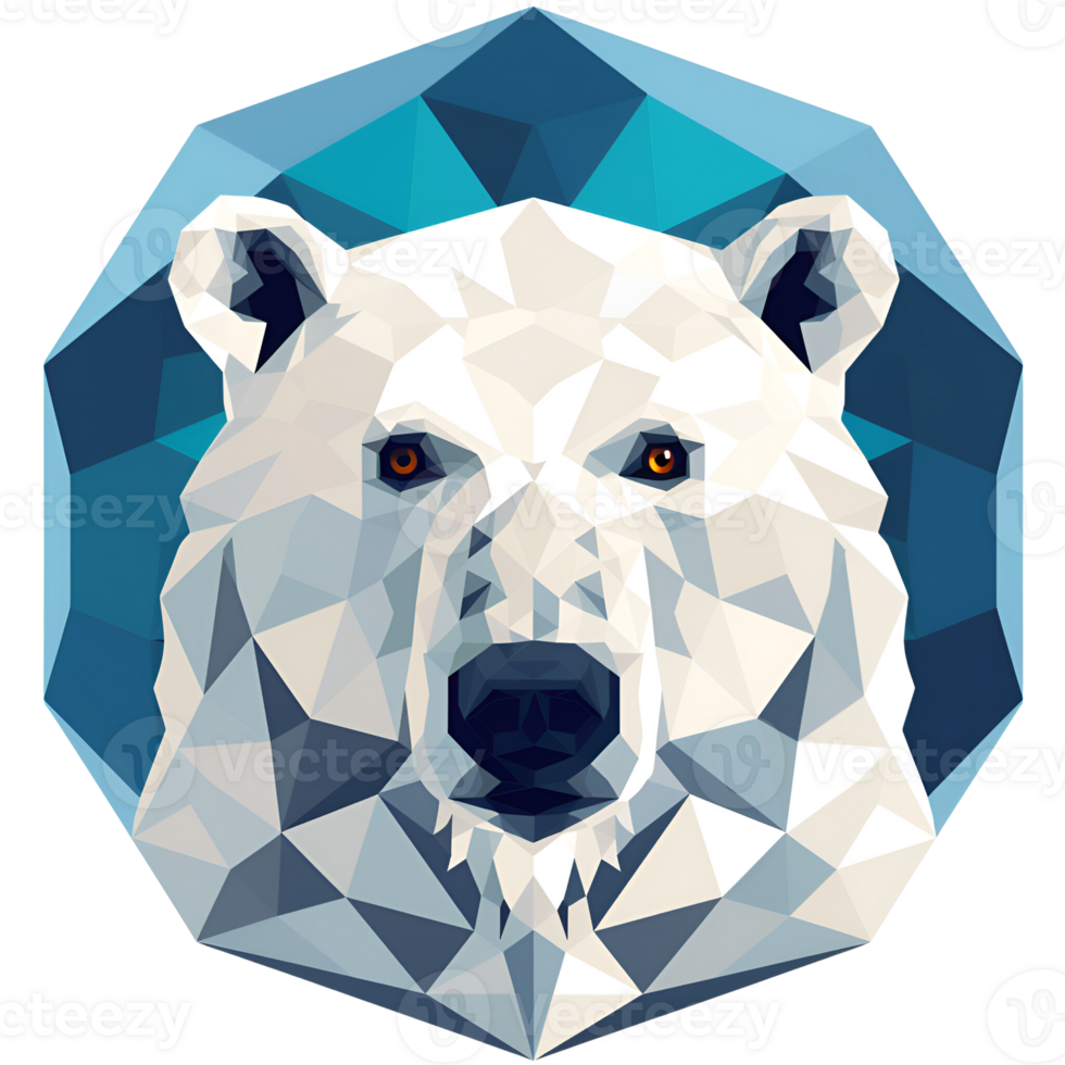 2D Cartoon Polar Bear Logo Illustration No Background Cute Digital Artwork Perfect for Print on Demand png