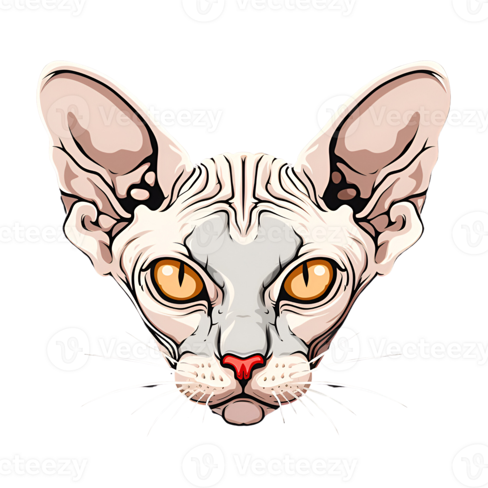 fofa desenho animado estilo sphynx gato logotipo ilustração não fundo aplicável para qualquer contexto perfeito para impressão em exigem mercadoria png