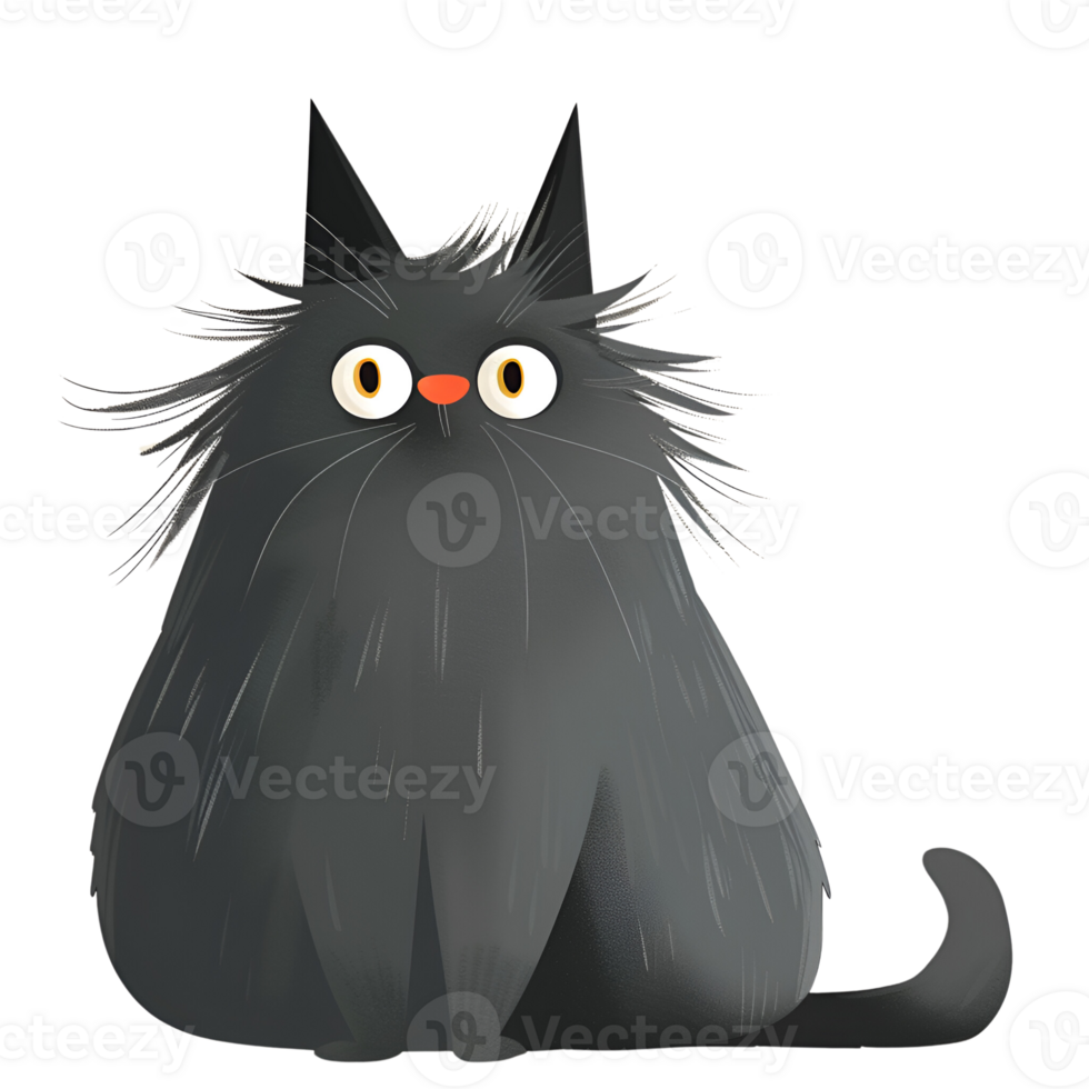 2D Cartoon Cat Cute Cat Logo Illustration No Background Applicable to Any Context Perfect for Print on Demand png