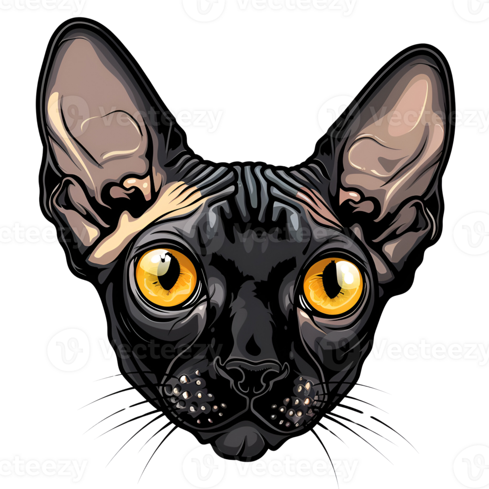 fofa desenho animado estilo sphynx gato logotipo ilustração não fundo aplicável para qualquer contexto perfeito para impressão em exigem mercadoria png