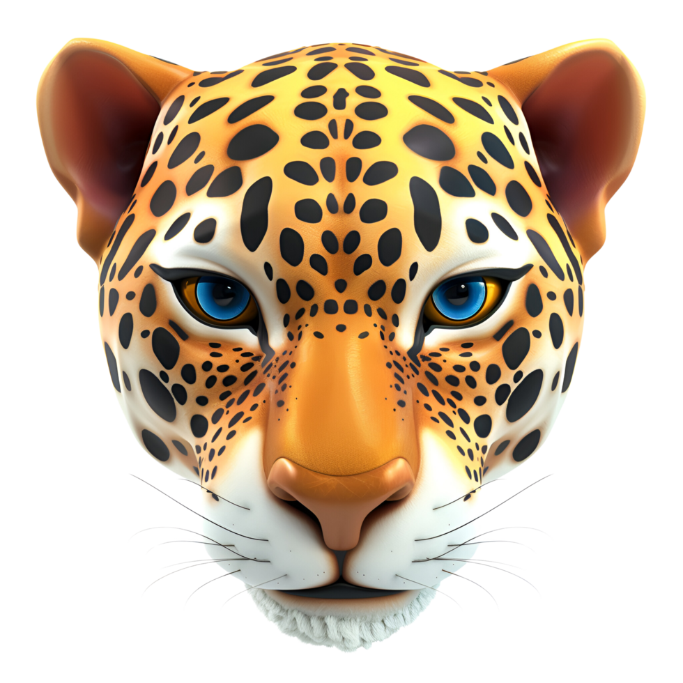 3d dibujos animados leopardo jaguar No antecedentes logo ilustración Perfecto para impresión en demanda png