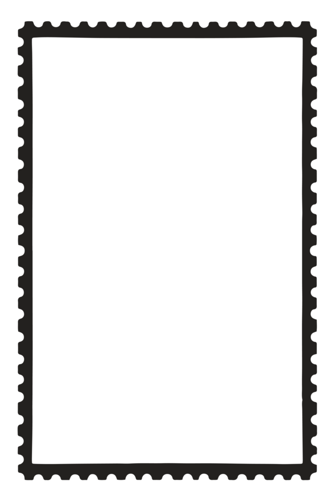 Grunge Postage Stamp Frame. Distressed Ink Rectangle Border png