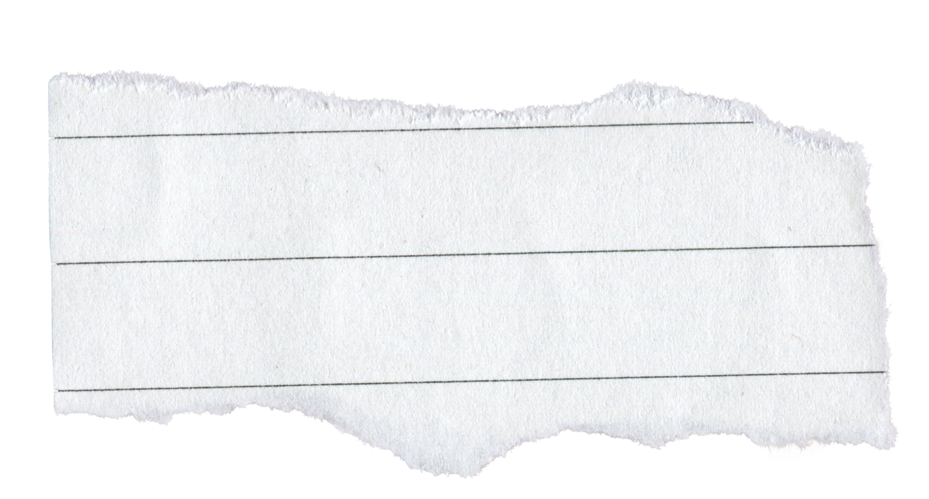 White Lined Ripped Paper Strip. Scrap Paper with Torn Edge, Scrapbook Sticky Notes, Notebook Page png