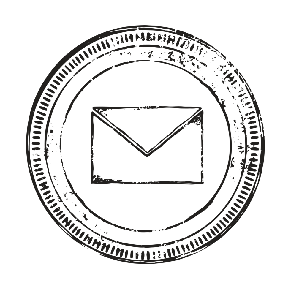 Vintage Post Office Stamp Seal. Distressed Mail Envelope Grunge Stamp Isolated on Transparent Background png
