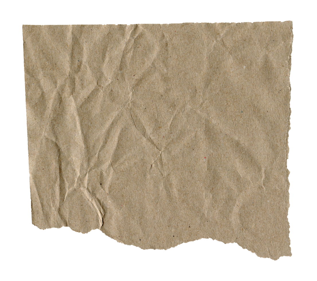 Brown Textured Torn Paper Edge. Natural Ripped Craft Paper for Scrapbooking and Collages png