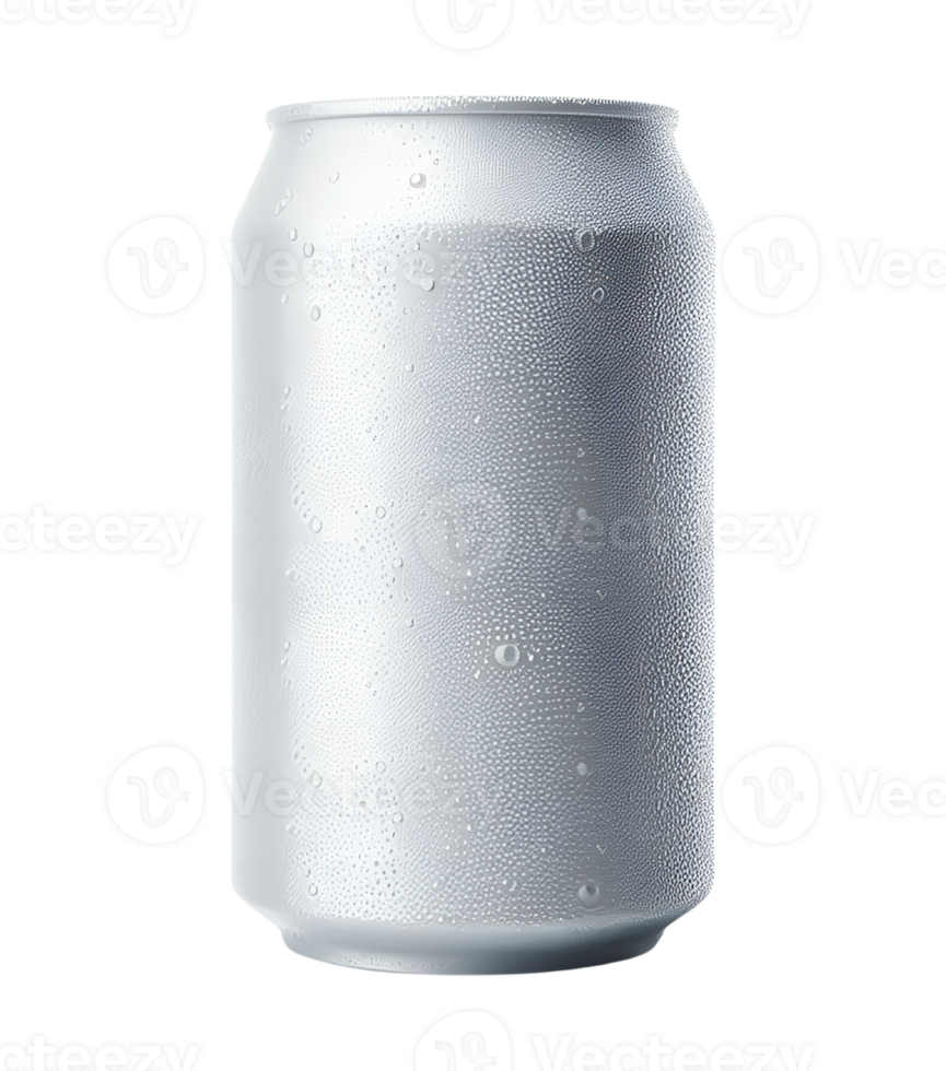 Isolated alloy can carbonated beverage can soft drink can cold drink can transparent background png