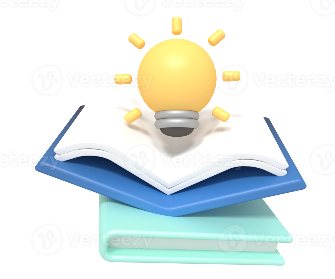 Idea with book business of 3d icon png
