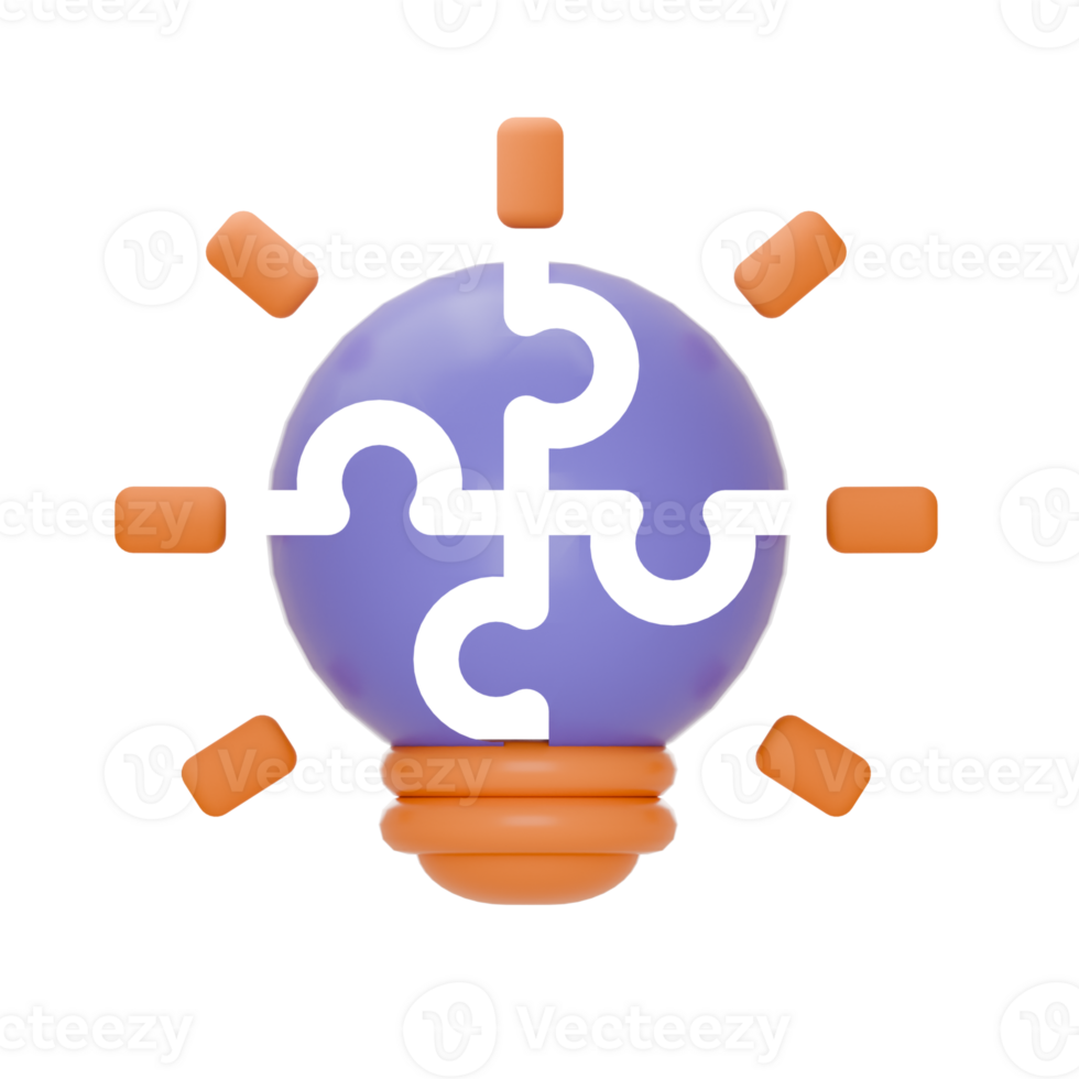 Idea the solution business of 3d icon png