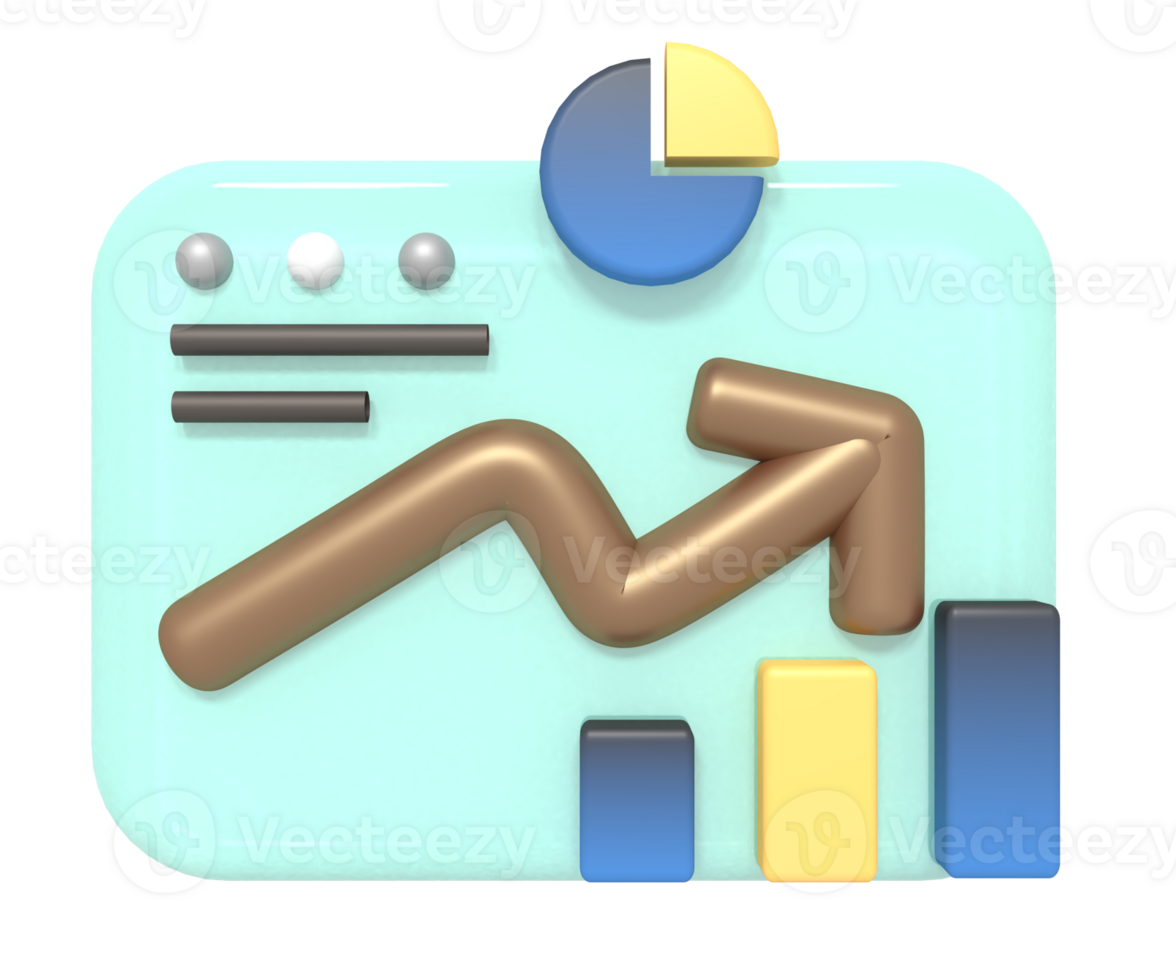 Data statistics business growth of 3d icon png