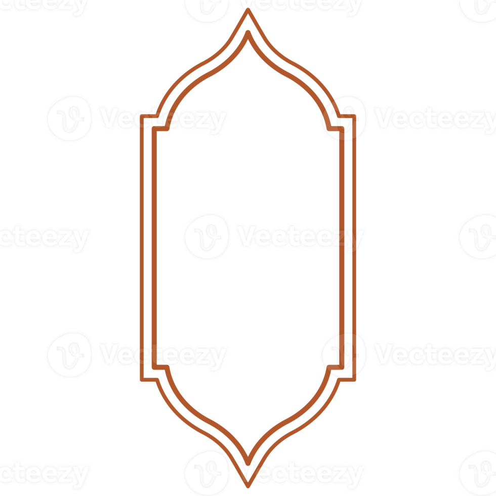 Islamic and ramadan kareem windows in oriental style. Border and frame with modern boho. png
